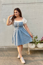 The Lace-Up Denim Cottage Dress