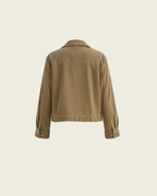 Corduroy Button-Up Crop Jacket