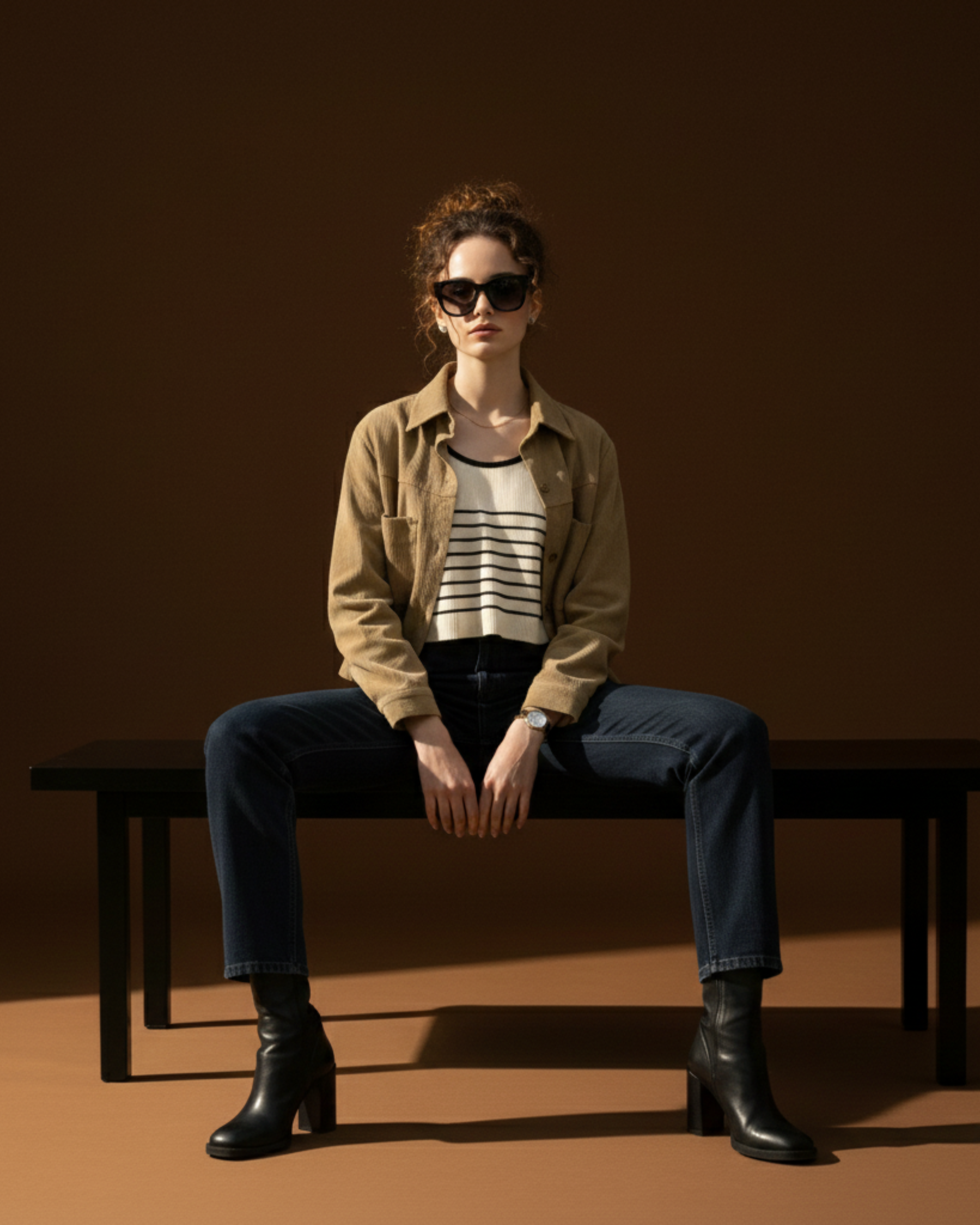 Corduroy Button-Up Crop Jacket